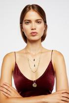 Semiprecious Stone Coin Necklace By Serefina At Free People